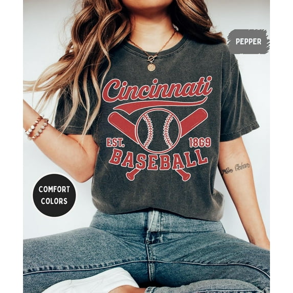 Vintage Cincinnati Baseball Unisex Comfort Colors T-shirt, Reds Sport Game Day Shirt