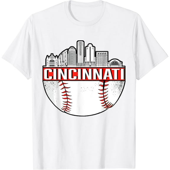 Vintage Cincinnati Ohio Skyline ApparelT-Shirt100% cotton