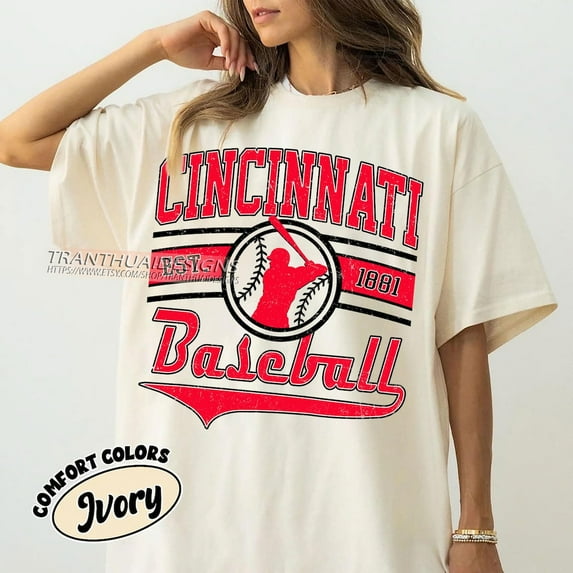 Vintage Cincinnati Red Comfort colors T- shirt, Game Day Shirt