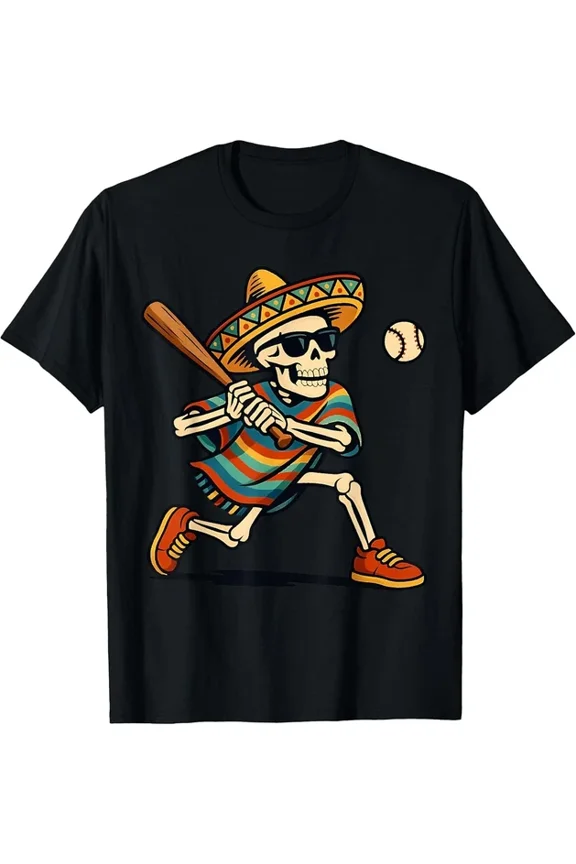 Vintage Cinco De Mayo Mariachi Skeleton Baseball Mexican Sombrero Tee Size S-3Xlhot Trending Birthday Gifts