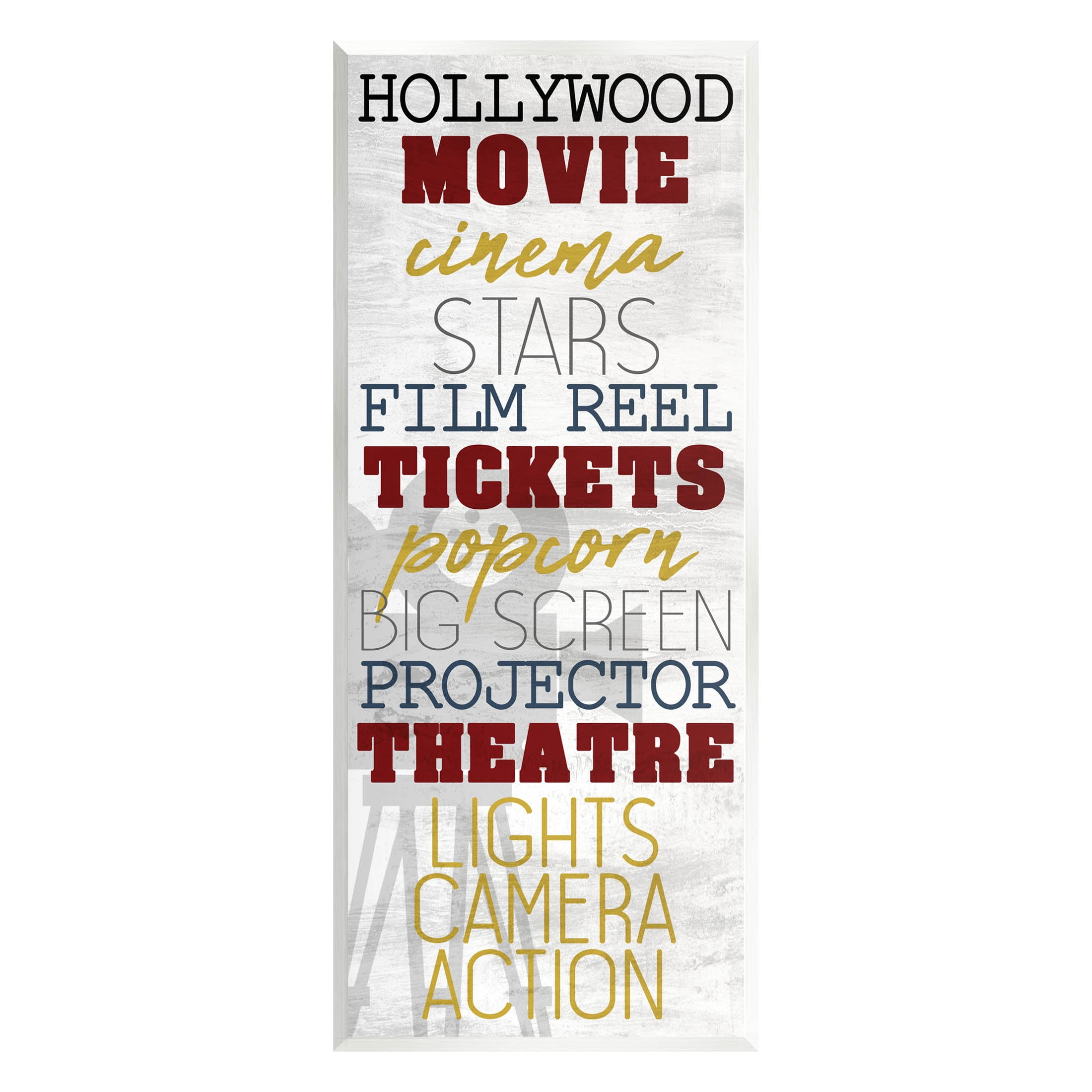 Vintage Cinema Projector Movie List Typography Graphic Art Unframed Art Print Wall Art