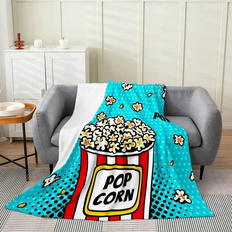 Vintage Cinema Ticket Throw Blanket Retro Movie Theater Poster Blanket