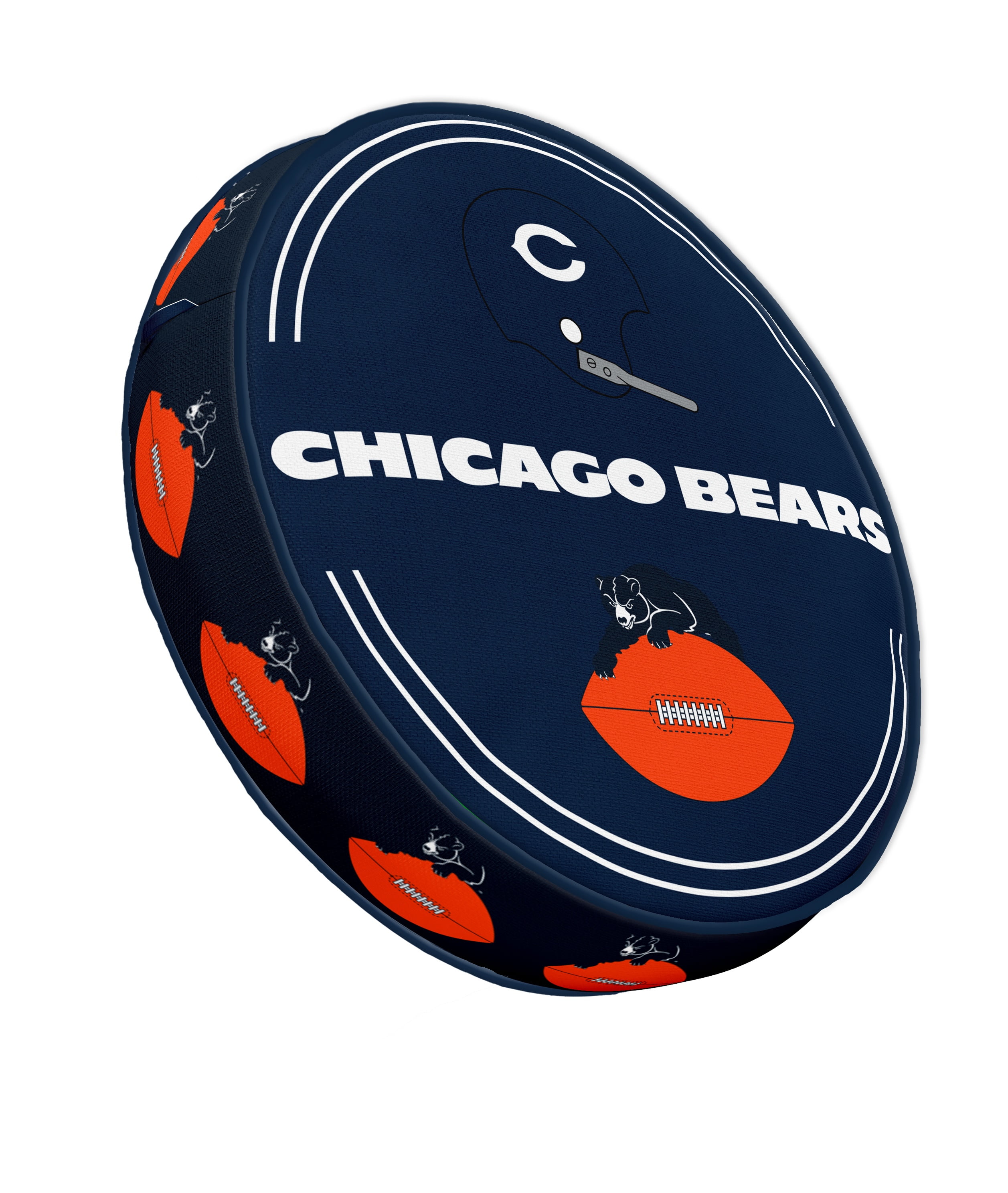 Chicago Bears Navy and Orange Circle Plush Pillow