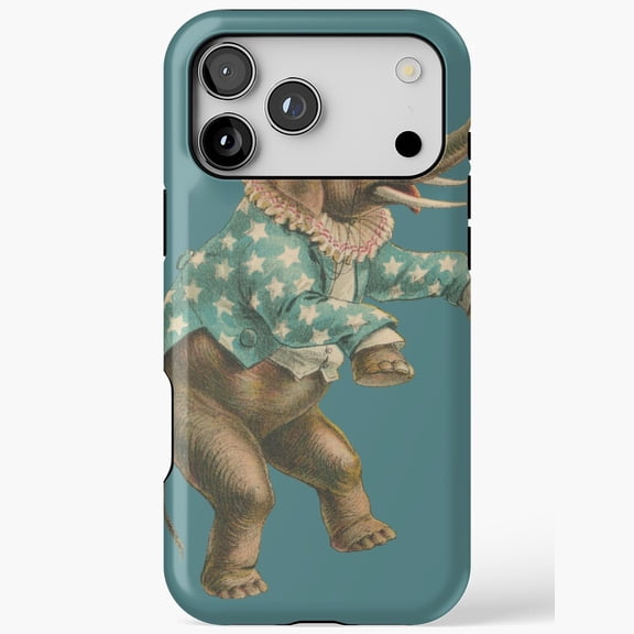 Vintage Circus Elephant Retro Art Compatible Phone Case for iPhone 11 12 13 14 15 16 17 Pro Max