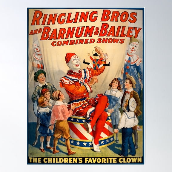 Vintage Circus Poster Poster Wall Art, Modern Wall Decor For Living Room Bedroom, 24x36 UNFRAMED