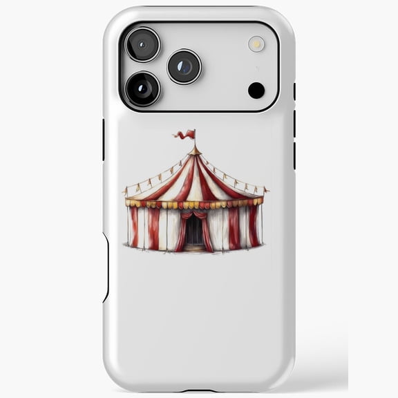 Vintage Circus Tent Retro Carnival Art Compatible Phone Case for iPhone 11 12 13 14 15 16 17 Pro Max