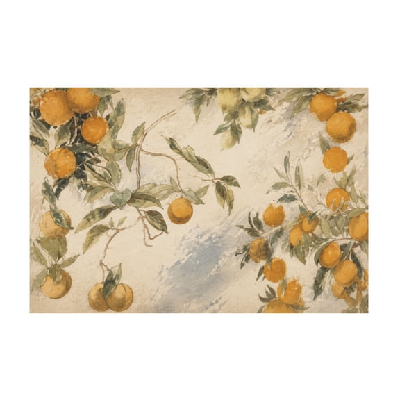 Vintage Citrus Botanical Orange Orchard Canvas Wall Art for Living Room Bedroom Office 12*18in