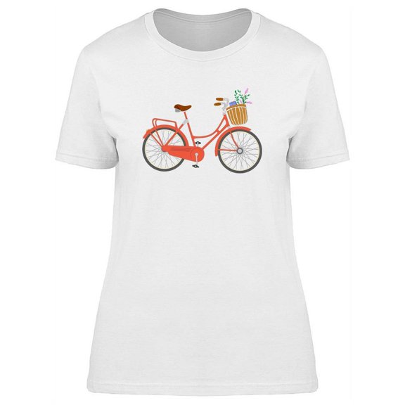 Vintage City Red Bicycle T-Shirt Women -Image by Shutterstock, Female Small
