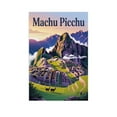 thumbnail image 1 of Vintage City Travel Poster of Machu Picchu Peru with Misty Mountain Scene Print Poster, 1 of 8