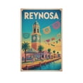 thumbnail image 1 of Vintage City Travel Poster of Reynosa Showing Border Life And Celebration Spirit Canvas Poster, 1 of 8