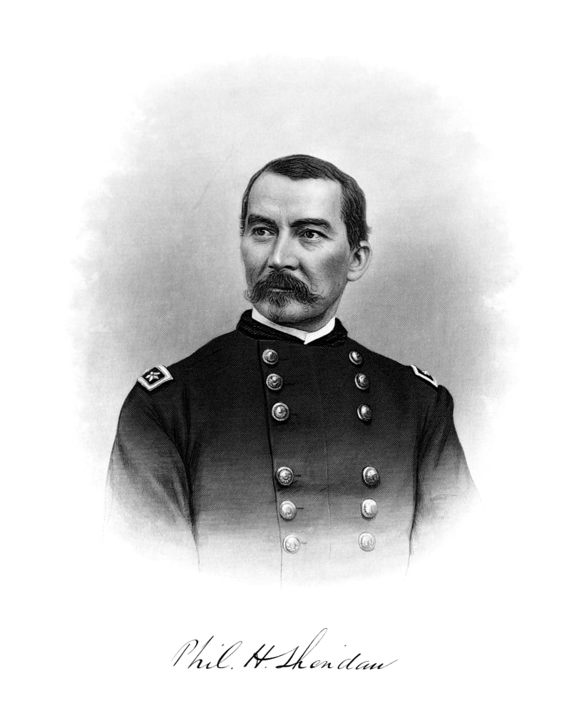 Vintage Civil War Print of General Philip Sheridan Canvas Art - John ParrotStocktrek Images (25 x 32)