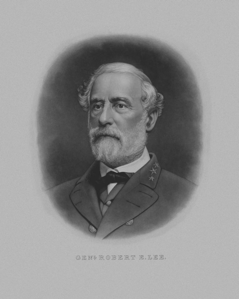Vintage Civil War artwork of Confederate General Robert E Lee Canvas Art - John ParrotStocktrek Images (25 x 32)