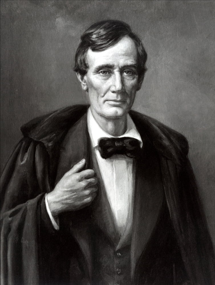 Vintage Civil War era print of President Abraham Lincoln wearing an overcoat Canvas Art - John ParrotStocktrek Images (25 x 33)