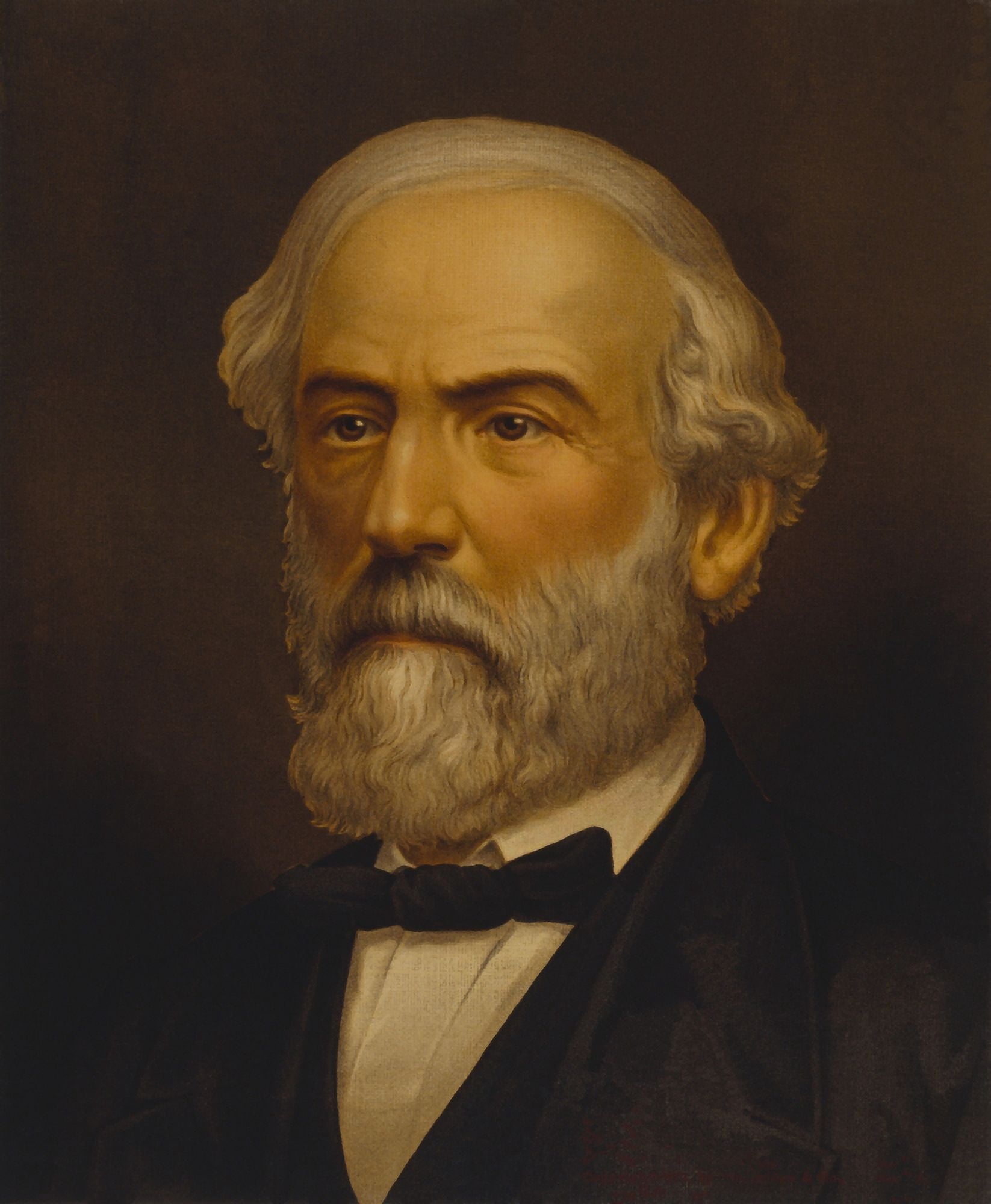 Vintage Civil War painting of General Robert E Lee Canvas Art - John ParrotStocktrek Images (26 x 31)