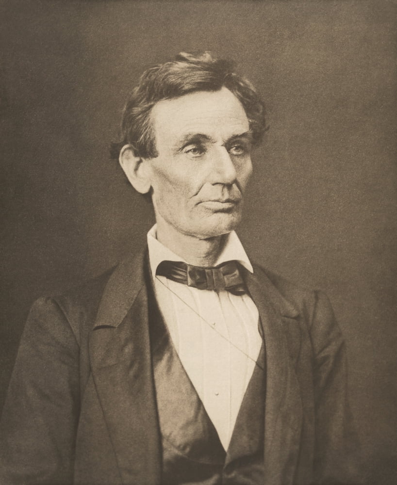 Vintage Civil War photo of President Abraham Lincoln Canvas Art - John ParrotStocktrek Images (13 x 16)