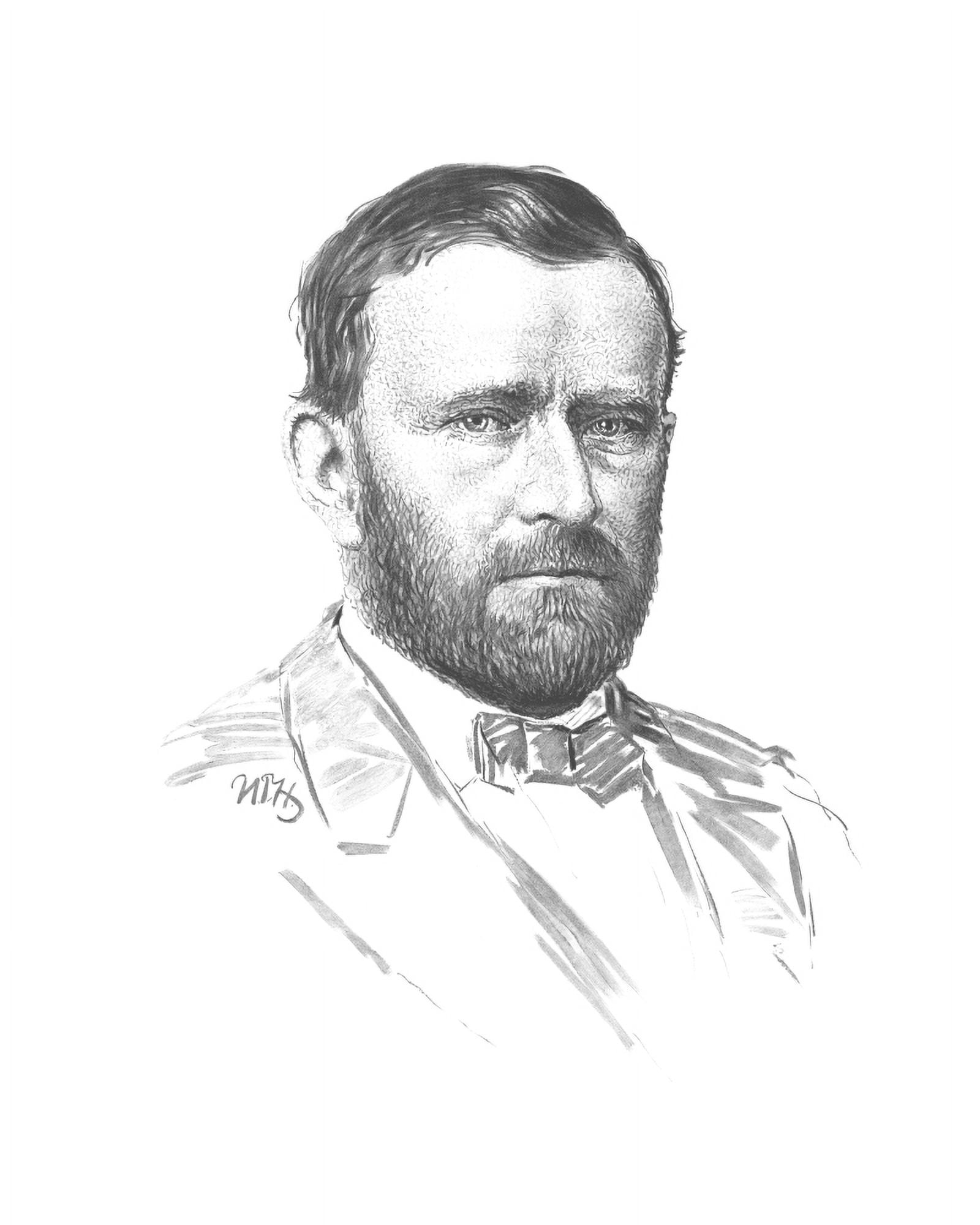 Vintage Civil War portrait of General Ulysses S Grant Canvas Art - John ParrotStocktrek Images (25 x 32)