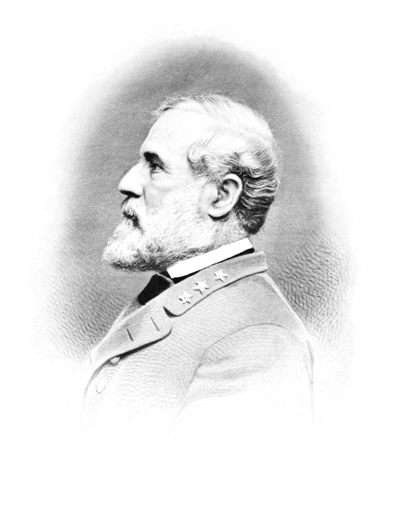 Vintage Civil War print of General Robert E Lee Canvas Art - John ParrotStocktrek Images (25 x 32)
