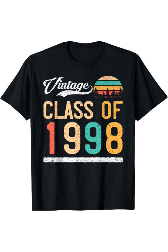 Vintage Class Of 1998 High School Or College Graduation T-Shirt All Size S-5Xl