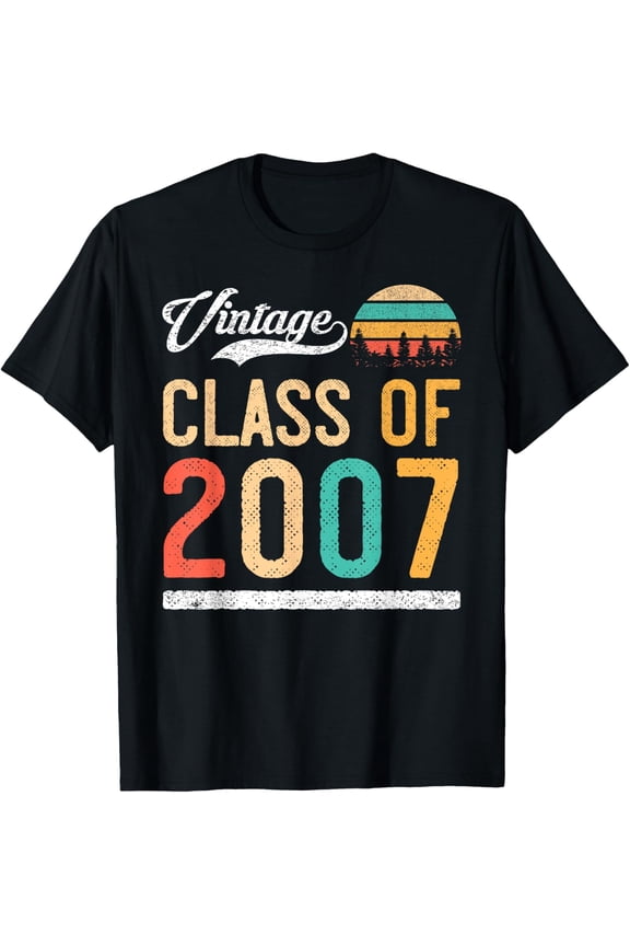 Vintage Class Of 2007 High School Or College Graduation T-Shirt All Size S-5Xl