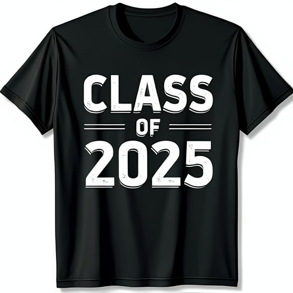 Vintage Class of 2025 Black T-Shirt Bold Graduation Tee