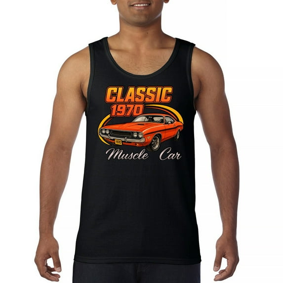 Vintage Classic 1970 Muscle Car Men's Tank Top American Power Legendary V8 Performance