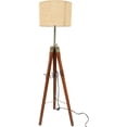 thumbnail image 1 of Vintage Classic Antique Brown Wood Tripod Floor Lamp Nautical Home Decor Without Shade, 1 of 5