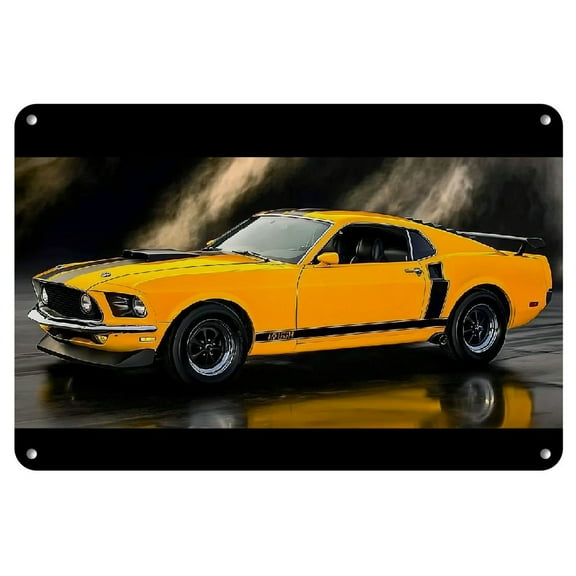 Vintage Classic Car Metal Tin Sign Wall Decor - High-Quality Art Plate, Frameless, Pre-Drilled for Home Garage Bar, Weatherproof and Durable, Versatile, 8x12 inches