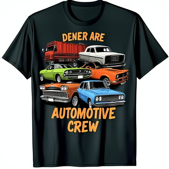 Vintage Classic Cars Graphic T-Shirt 'Dener Are ' Design on Black