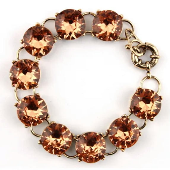 Vintage Classic Glass Crystal Round Dot Bracelet Stud Earrings for Women Jewelry