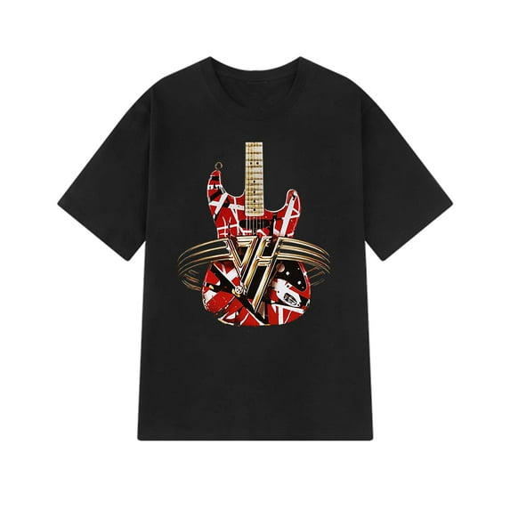 Vintage Classic Guitar T-Shirt 1970s Outfits for Men Tee T-Shirt Black
