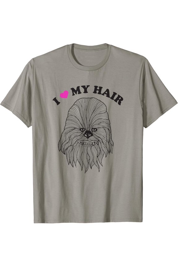 Vintage Classic I Heart My Hair Chewbacca Face Outline T-Shirt S-5XL - Trending Birrthday Tee Gifts Vintage Tee -Birthday Gifts