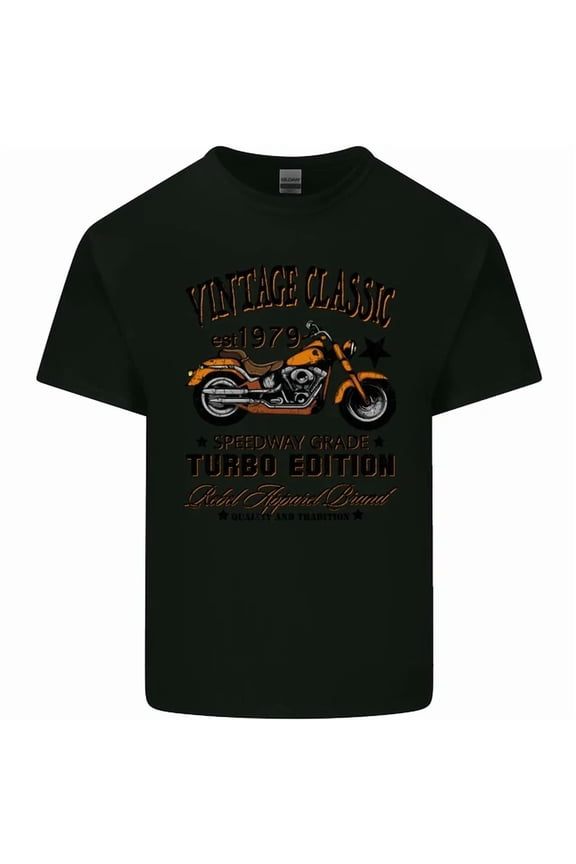 Vintage Classic Motorcycle Motorbike Biker Kids T-Shirt Boys Girls