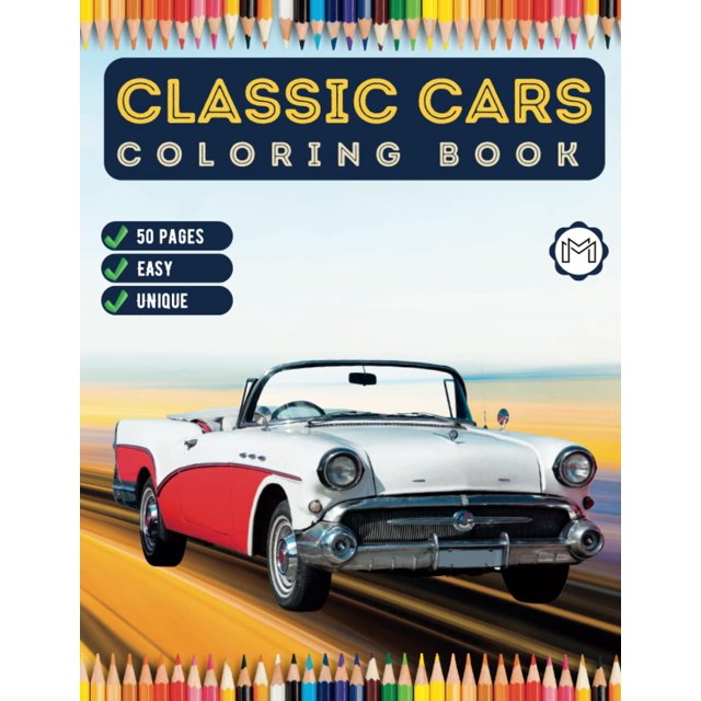 Vintage Classic Old Enthusiast Car Coloring Book Exotic Race Car For ...