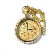 Vintage Classic Pocket Watch with Chain and Wooden Box - Timeless Elegance for Men and Women, Gift 46mm