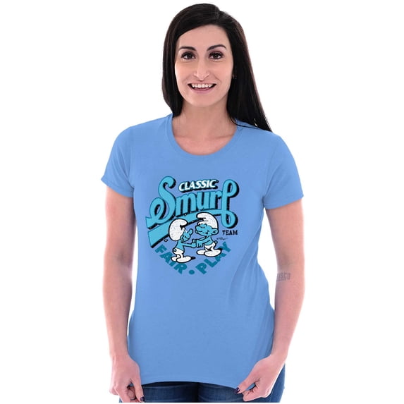 Vintage Classic Smurf Fair Play Women's T Shirt Ladies Tee Brisco Brands S