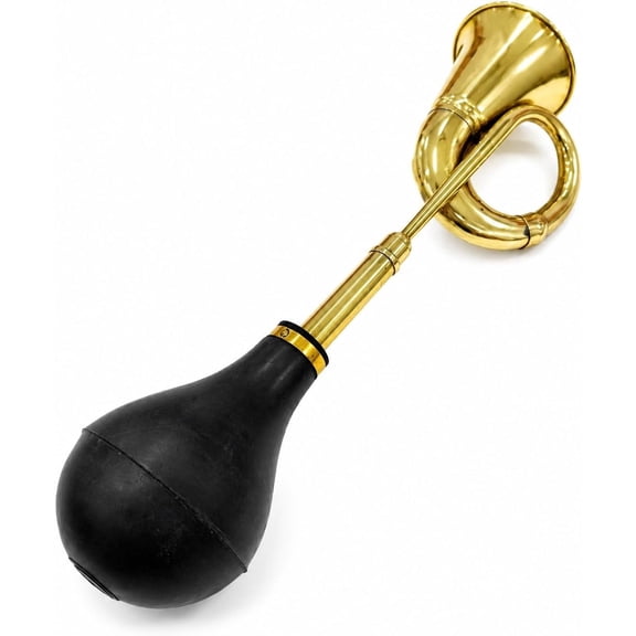 Vintage Classic Trumpet Style Brass Rubber Taxi Horn for Passenger Car Bicycle Vintage Brass Bugle Horn Retro Clown Horn Air Horn with Bulb for Old Car Taxi Golf Cart
