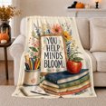 thumbnail image 1 of Vintage Classroom Books Apple Pencil Jar Appreciation, Cozy Typography Art Scene, Warm Flannel Blanket for Living Room and Reading Nook, Art Lovers Thank You Gift, Artistic Home Decor, 1 of 9