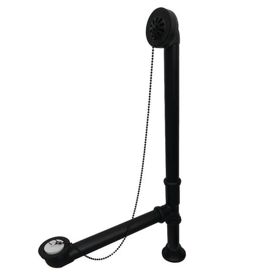 Vintage Clawfoot Tub Drain, Matte Black