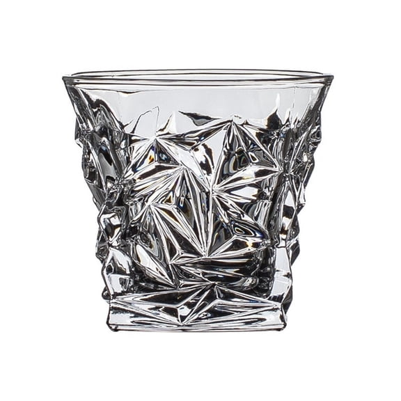 Vintage Clear Lead-free Glasses, Carved Wide-mouth Whisky Glass