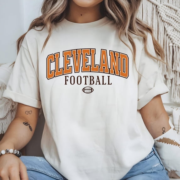 Vintage Cleveland Football T-Shirt, Sports Fan Apparel, Browns Football, Game Day Shirt, Browns Fan Gift,Natural Color,Size M