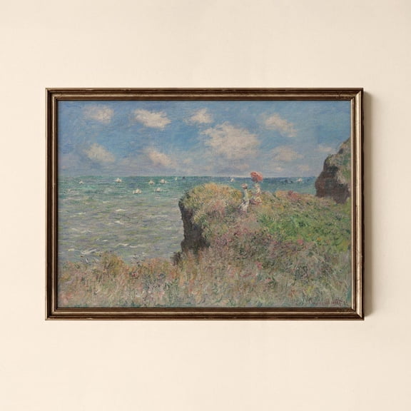 Vintage Cliffside Beach Bedroom Collected Poster Unframed Paper Print