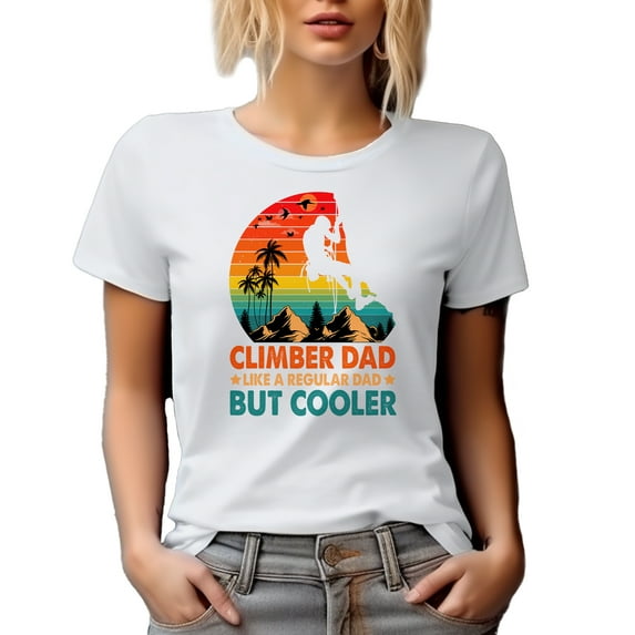 Vintage Climber Dad Like a Regular Dad but Cooler, Father's Day, White T-Shirt, 3XL