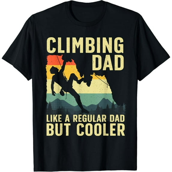 Vintage Climbing Dad Like A Regular Dad But Cooler Vintage Gifts Father's Day T-shirt