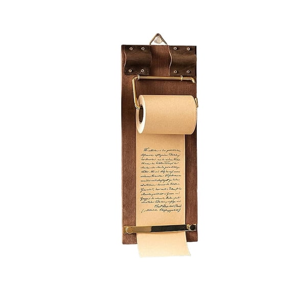 Vintage Clipboard Hanging Board Refillable Kraft Paper Roll With Cutter Includes Wooden Pen For Office