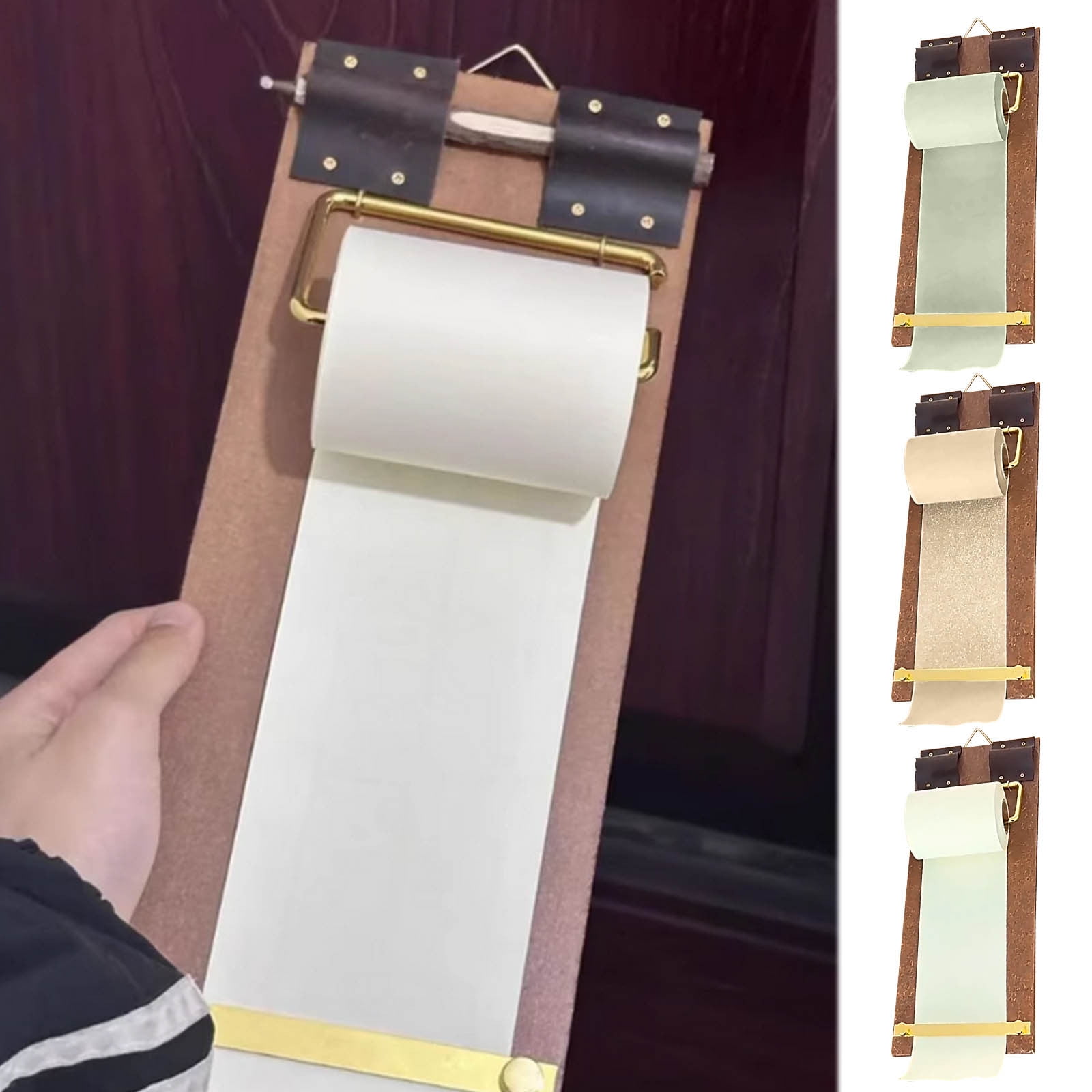 Vintage Clipboard Notepad Set | Kraft Paper Roll Notepad with Metal ...