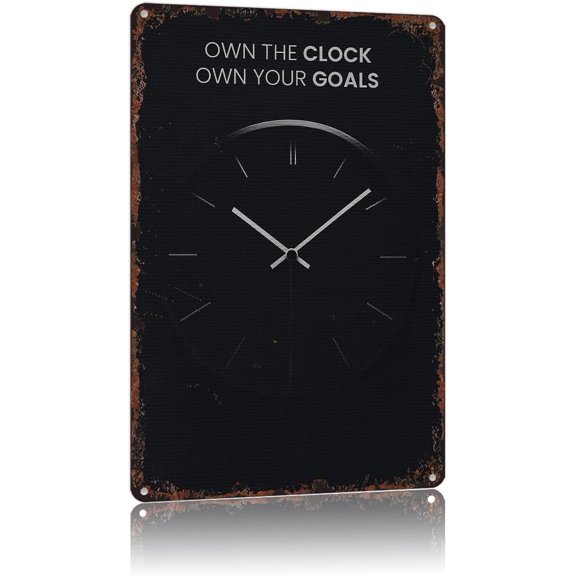 Vintage Clock Photography Time MonageMont Aluminum Metal Sign 8x12inch Tin For Bathroom Bedroom Living Room Wall Decor