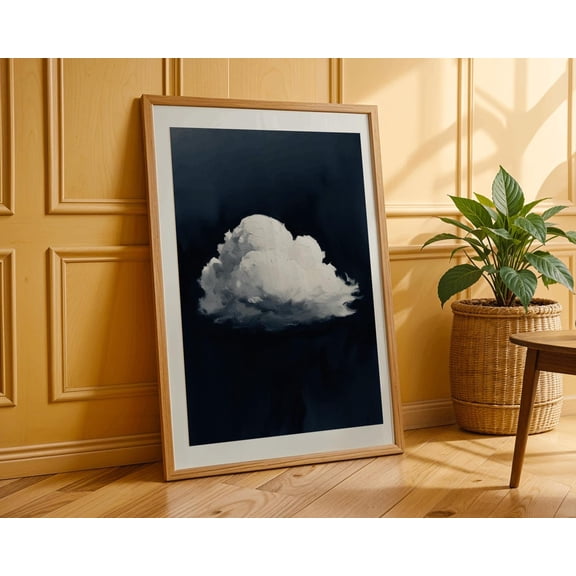 Vintage Cloud Moody Teal Poster, Unframed Size 8x12