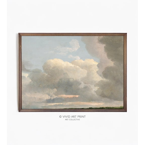 Vintage Cloud Painting Wall Art “Cloud Study Early Evening” Muted Antique Print Vivid Art Print Cs-172 Wall Art, Modern Wall Decor, 8x12 UNFRAMED