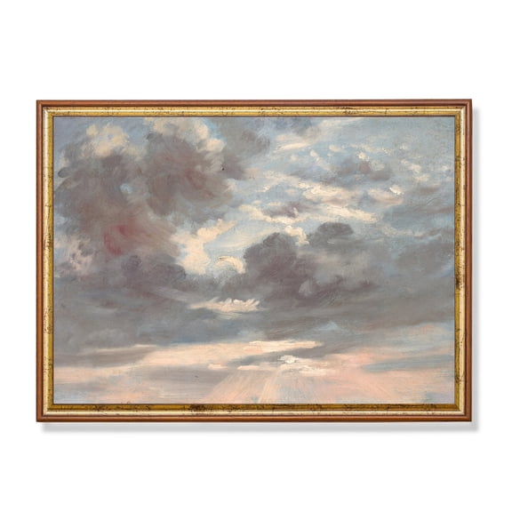 Vintage Cloud Study Poster Antique Sky, Rustic Nursery Decor Home Decor, 12x18 UNFRAMED