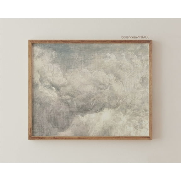 Vintage Cloud Study Print Poster, Antique Pastel Sky , Nursery Wall Art Poster, Above Bed Decor, Poster Wall Art Poster Warm Present Vintage UNFRAMED Poster Size 12x18